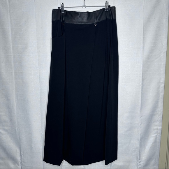 Annette Gortz midi maxi skirt neutral virgin wool leather lagenlook minimalist - Picture 1 of 10